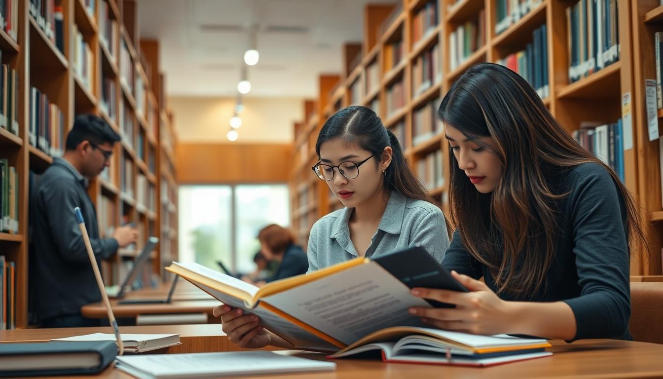 Students collaborating in study space